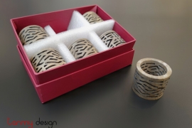 Set of 6 stone napkin rings 